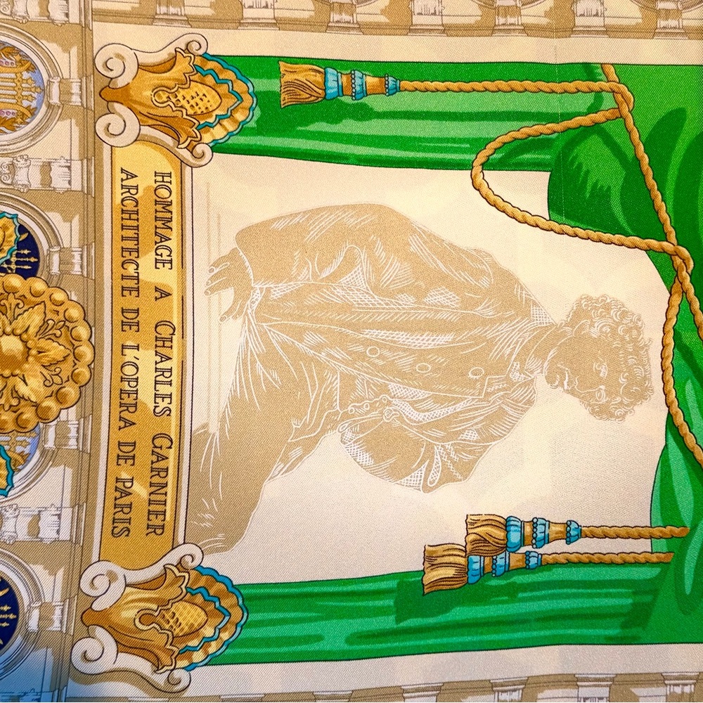 Hermes Red and Gold Scarf - Picture 6 of 6